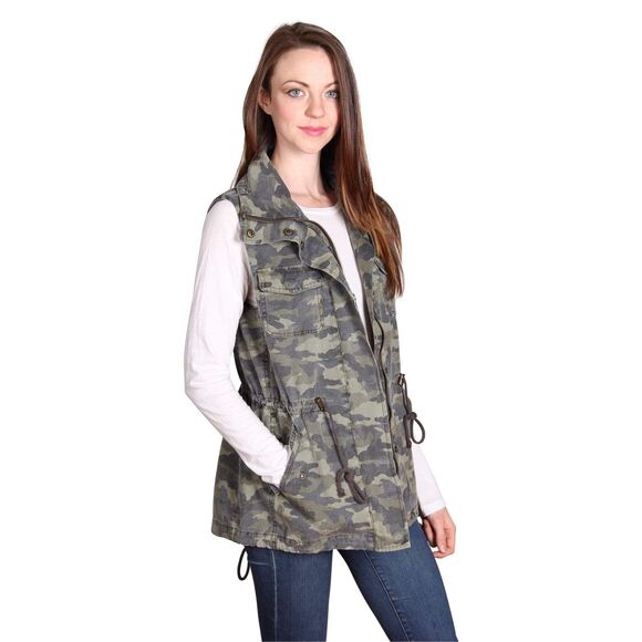 VELVET BY GRAHAM & SPENCER Women’s Camo Blair Utility Tie Waist Vest Size Medium - Picture 1 of 10